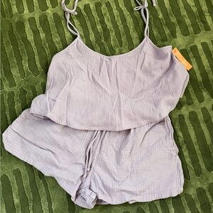 Colsie Lavender Gauzy Pajama Set Size L NWT